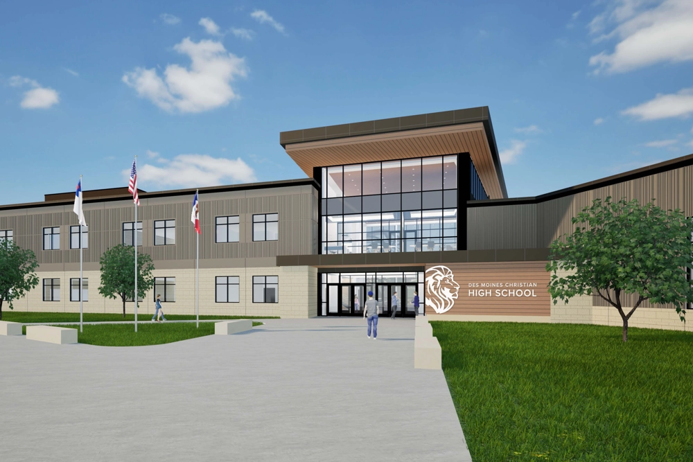 exterior rendering of high school